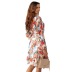 floral Printed Breasted Waist Long Sleeve Shirt Dress NSHFC136565