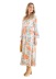 vestido elástico con estampado floral y manga larga con cuello en v NSHFC136587