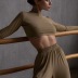 solid color long-sleeved turtleneck top and wide-leg pants set NSGBH136676