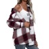 long-sleeved thickened cashmere loose casual plaid shirt NSYBL136695
