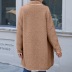 loose lapel irregular mid-length double-sided plush coat NSYBL136698