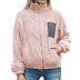 double-sided fleece color matching full zipper sweatshirt NSYBL136702