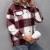 long-sleeved loose plush plaid single-breasted jacket NSYBL136705