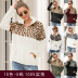 zipper lapel leopard/camouflage print stitching long sleeve sweatshirt NSYBL136716