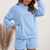 solid color Plush Hooded top and short Two-piece homewear Set NSYBL136722