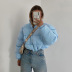 stand collar zipper pocket elastic hem cotton coat NSCOK136756