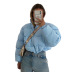 abrigo de algodón con dobladillo elástico y bolsillo con cremallera y cuello alto NSCOK136756