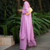 solid color windbreaker coat and tops wide-leg pants three-piece suit NSONF136814
