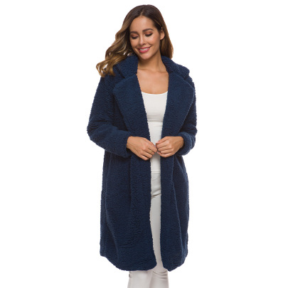 Lamb Wool Long Sleeve Mid-Length Coat Multicolors NSYBL136822