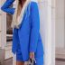 long-sleeved high waist loose solid color blazer and shorts two-piece suit NSONF136841