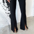 buttons solid color slit high waist slim long-sleeved professional blazer and trousers two-piece suit NSONF136853