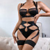 sexy sling high waist wrap chest solid color underwear set NSHLN136882