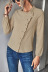 buttoned solid color ruffled casual long sleeve slim top NSLNZ136912