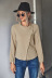 buttoned solid color ruffled casual long sleeve slim top NSLNZ136912