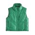 solid color faux leather cotton waistcoat NSYXB136949