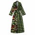 floral stitching printed long-sleeved belt shirt dress NSYXB136961