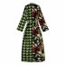 vestido camisero de manga larga con estampado floral y cinturón NSYXB136961