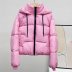 solid color long sleeve full zipper hooded crop padded jacket NSYXB136962
