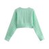 solid color hollow long sleeve knitted crop sweater NSYXB136965