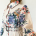 floral printing long-sleeved mid-length shirt dress NSONF136971