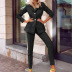 solid color suit jacket and trousers two-piece office wear set NSONF136976
