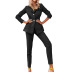 solid color suit jacket and trousers two-piece office wear set NSONF136976