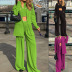 solid color long sleeve suit jacket and pants office wear set NSONF136979