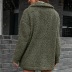 abrigo de lana de solapa con cremallera lateral engrosada suelta de color sólido NSYBL136987