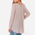 solid color round neck loose long-sleeved chiffon shirt NSYBL136988