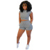 solid color slim sleeveless top and short shorts lounge set NSSFY136999