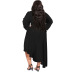 vestido de gasa inclinado con dobladillo de color sólido de manga larga de talla grande NSLNW137046
