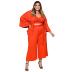 plus size solid color vest trousers long sleeve jacket three-piece lounge set NSLNW137047