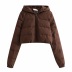 solid color hooded long sleeve cotton padded coat NSYXB137054
