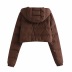 solid color hooded long sleeve cotton padded coat NSYXB137054