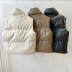 chaleco de algodón de color liso con cuello alzado y botonadura sencilla NSYXB137056