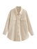 abrigo camisero de manga larga con doble bolsillo y solapa en color liso NSYXB137063