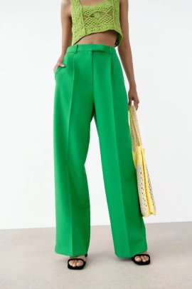 Solid Color Loose High Waist Wide Leg Pants NSYXB137070