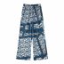 scarf pattern printing drape shirt and trousers NSYXB137073