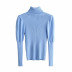 suéter de punto de cuello alto con manga farol delgada de color liso NSYXB137077