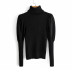 solid color slim puff sleeve turtleneck knitted sweater NSYXB137077
