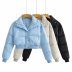 solid color long sleeve single-breasted lapel crop cotton jacket NSYXB137083