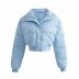 solid color long sleeve single-breasted lapel crop cotton jacket NSYXB137083