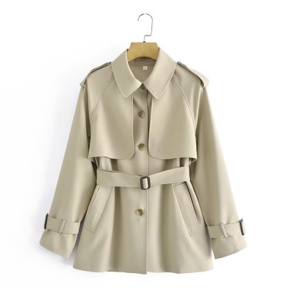 Solid Color Stitching Long Sleeve Lapel Coat NSYXB137087