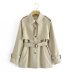 solid color stitching long sleeve lapel coat NSYXB137087