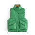 solid color double side pocket turtleneck drawstring waistcoat NSYXB137090