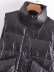 chaleco con cordón de cuello alto con bolsillo lateral doble de color liso NSYXB137090