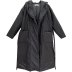 loose long black over-the-knee thickened padded jacket NSYXB137095