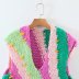 contrast color handmade thick line color knitted waistcoat NSYXB137096