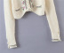 embroidered hem irregular V-neck single-breasted long-sleeved crop cardigan NSYXB137097