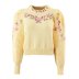 flower embroidered pullover long sleeve knitted sweater NSYXB137098